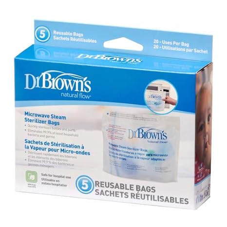 Dr Browns Natural Flujo Microondas Vapor Esterilizador Bolsas X 5 ...