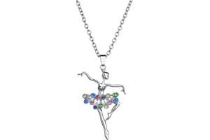 Women Girls Alloy Rhinestone Ballerina Dancer Ballet Pendant Long Chain Sweater Necklace Superior Quality and CreativeStrong 