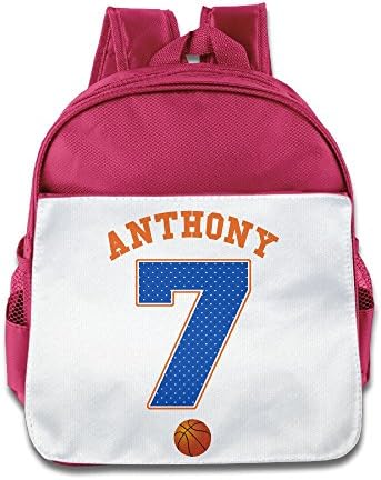 LINNA Personalized New York 7# Basketball Player Boys And Girls Shoulders Bag For 1-6 Years Old Pink
