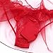 Crossdress Panties Feeshow Men's Jockstrap Lace Briefs Sissy Pouch Underwear Ruffle Skirted Red Medium