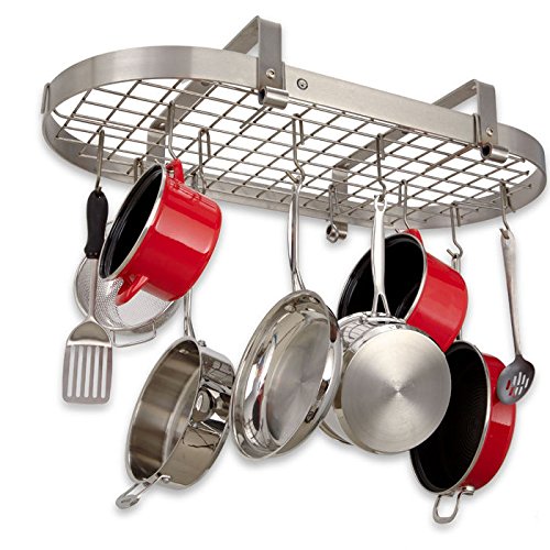 Enclume Premier Low Ceiling Oval Pot Rack, Stainless Steel