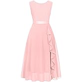 Girls Lace Dress 7-14 Years Sleeveless Floral Party Dress for Birthday/Special Occasion