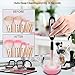 Herwiss Electric Makeup Brush Cleaner and Dryer Machine, Makeup Brush Cleaning Tool with 8 Rubber Holders, Automatic Spinner Cleaner, Cleans & Dries Makeup Brushes in Seconds