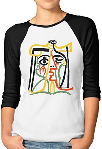 Pablo Picasso Tete De Femme Women Funny Baseball 3/4 Sleeve Plain Raglan T-shirts