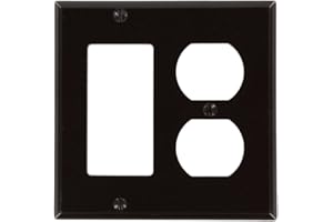 Leviton 2-Gang 1-Duplex 1-Decora/GFCI Device Combination Wallplate, 80455, Brown