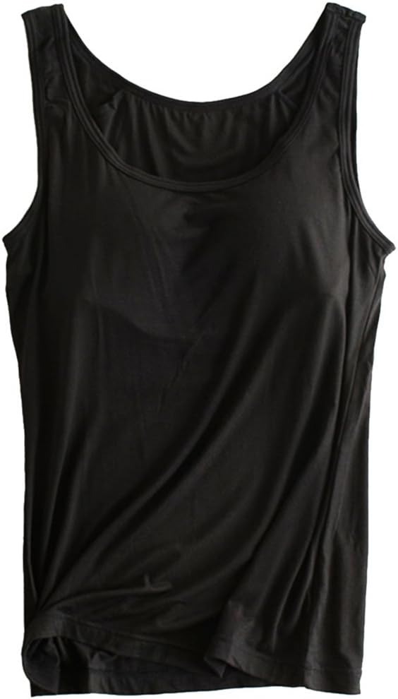 KAKALOT Women's Basic Solid Modal Padded Spaghetti Strap Tank Top