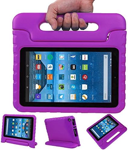 Fire 7 Case,Fire 7 2015 Case,Klix kids Light Weight Convertible Handle Stand Cover Kids Friendly for Amazon Fire 7 Tablet (Fire 7" Display 5th Generation - 2015 release)-Purple
