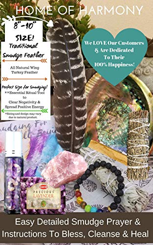 Sage Smudge Kit: ULTIMATE 12 Piece Spiritual Gifts Variety Smudging Kit: XL Abalone Shell, White Sage & Blue Sage Smudge Sticks, Palo Santo, Healing Crystals Amethyst Roller,Chakra Bracelet,More!