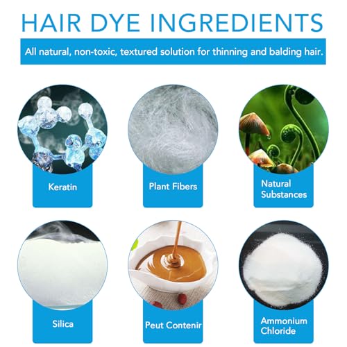 moulis Hair Fibers With Applicator, Hair Strengthening Natural Keratine, Hair Building Hair, Densifier Fiber Powder Spray for (Black)