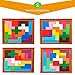 Jumbo Size Wooden Tetris Game Tangram New Style 13 Pcs Brain Teaser Puzzle for Kid Toys Educational 3D Jigsaw Puzzles, Smooth-Bright Color, Good Quality Beech Wood, Gift For Children Aged 3-UP Year