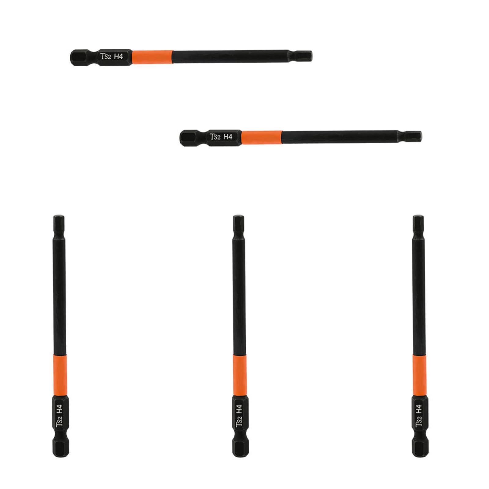 Leliafleury 5Pcs Magnetic Allen Key Drill Bit H4 Impact Hex Head Screwdriver Bit 1/4 Inch Hex Shank, 100mm Length