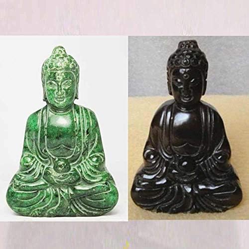 VietGT Old Jade Statue Pendant - Charming Green Jade Pendant Handwork Carved Buddha Hand-Carved Statue Spiritual Belief Figurines Collectable - by GTIN - 1 Pcs