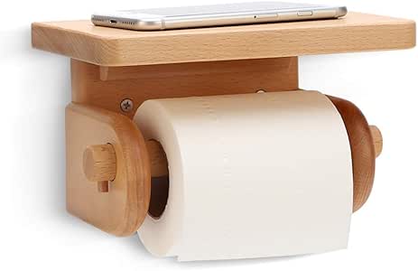 YXDEW Moderna de Madera Maciza de Papel higiénico Titular del Rollo de