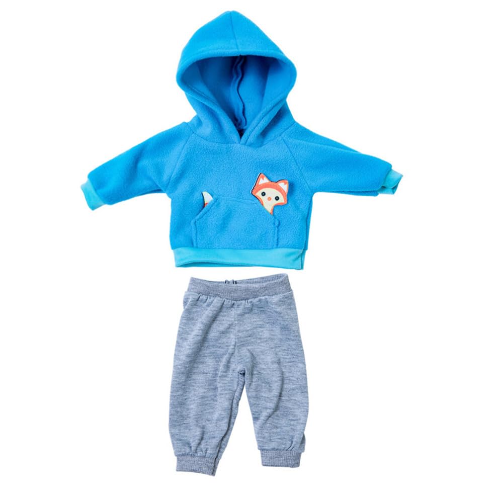 NIXNUT Doll Clothes Winter Sport Outfit Plush Hoodie Sweatshirt Top Slacks Sport Pants for American Girl Doll 18-inch with Fox Pattern