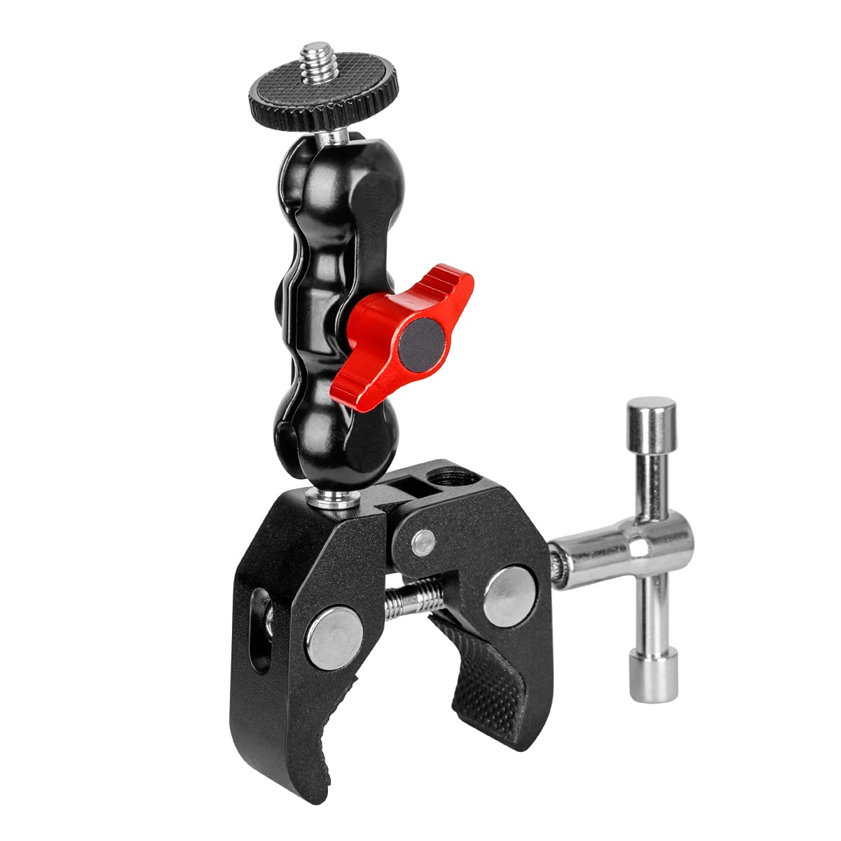 koolehaoda Multi-Function Ballhead magic arm, Clamp Mount Double Ball Adapter with Bottom Clamp