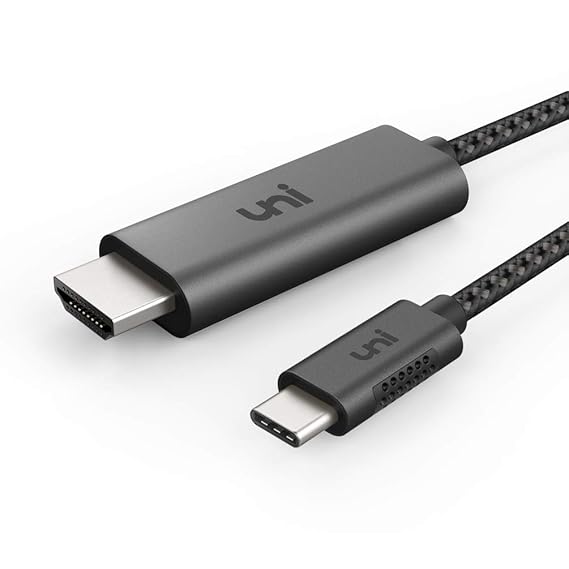 USB C auf HDMI Kabel (4K@60Hz), uni Tpy C auf HDMI Kabel Kompatibel für iPad Pro 2018, MacBook, Galaxy S8 und weitere Geräte 