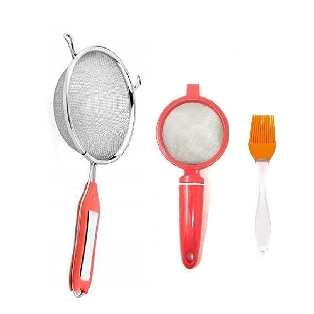 First Front Stainless Steel Soup Juice Strainer with Plastic Tea