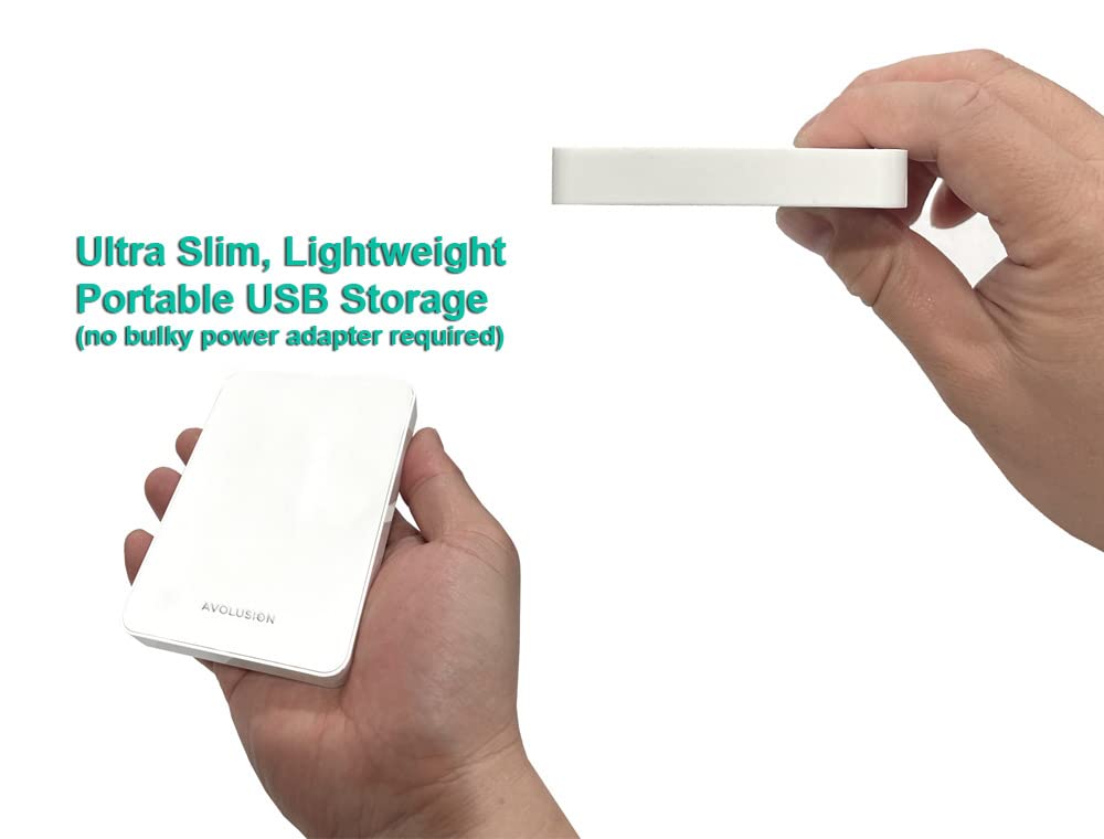 Avolusion HD250U3-Z1-PRO-WH 1TB USB 3.0 Portable External Gaming Hard Drive - White (for PS5 / PS4, Pre-Formatted)
