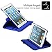SAVEICON 360 Degrees Rotating Lychee Leather Case Smart Cover with Stand and Sleep/Wake Function for Apple iPad 4 with Retina Display, iPad 3/2 (iPad 2/iPad 3/iPad 4 Rotating, Royal Blue)