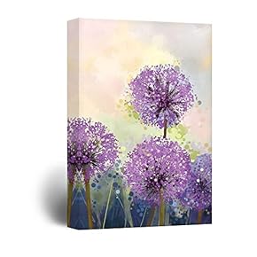 BRAND_NAMEWatercolor Style Purple Flowers Home Art