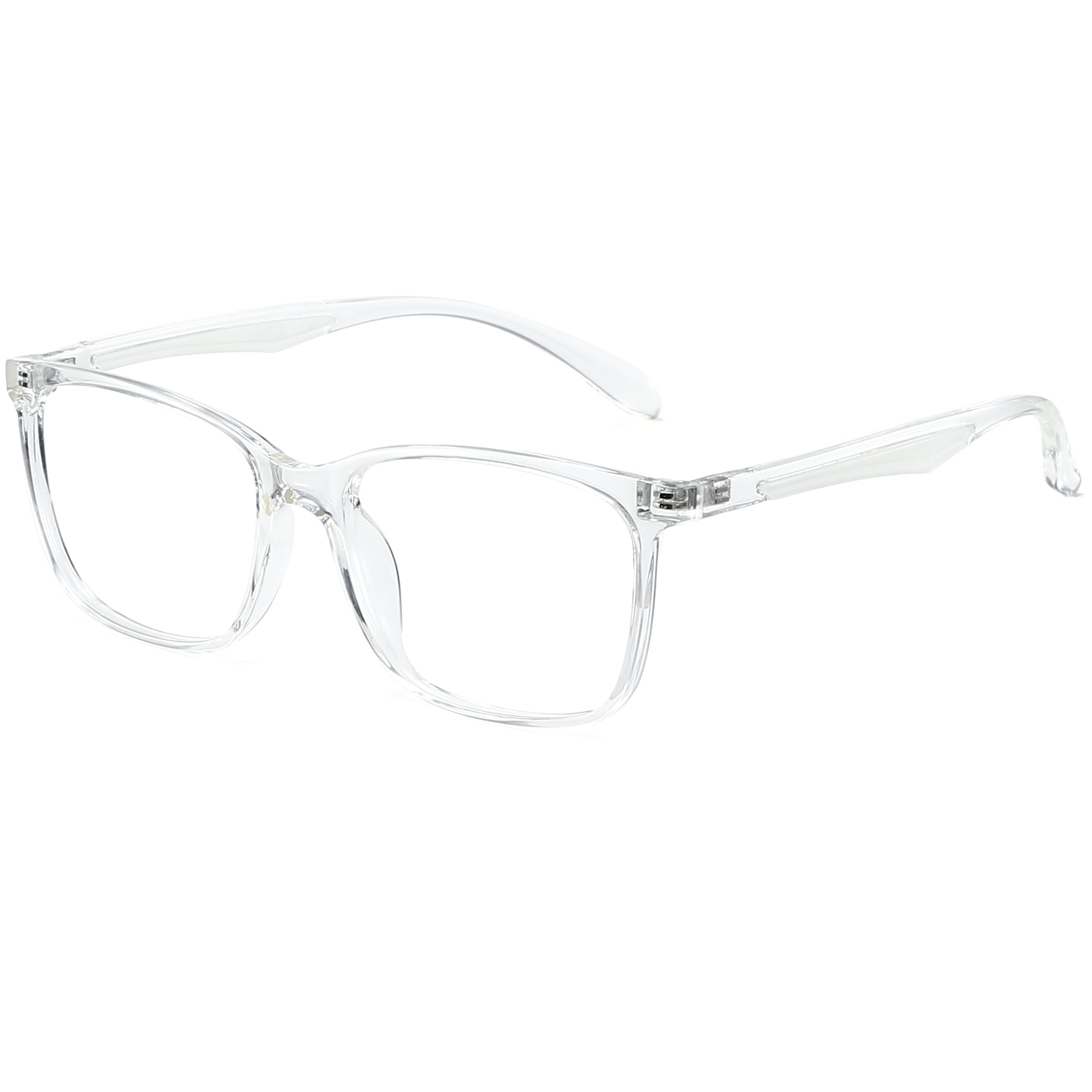 ANRRI Blue Light Blocking Glasses Lightweight Eyeglasses Frame Filter Blue Ray Computer Game Glasses, Crystal, Medium