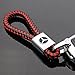 For Mercedes-Benz Logo Emblem Key Chain Key Ring Metal Alloy BV Style Leather Gift Decoration Accessories AMG (Black & Red)
