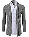 H2H Men Slim Fit Shawl Collar Open-Front Lightweight Cardigan FBA GRAY US L/Asia XL (KMOCAL099)