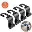thumbnail image 2 of 4-Piece Car Seat Back Hanger Hooks - Black, For Purses, Bags, Groceries - Headrest Mount 2 of 9