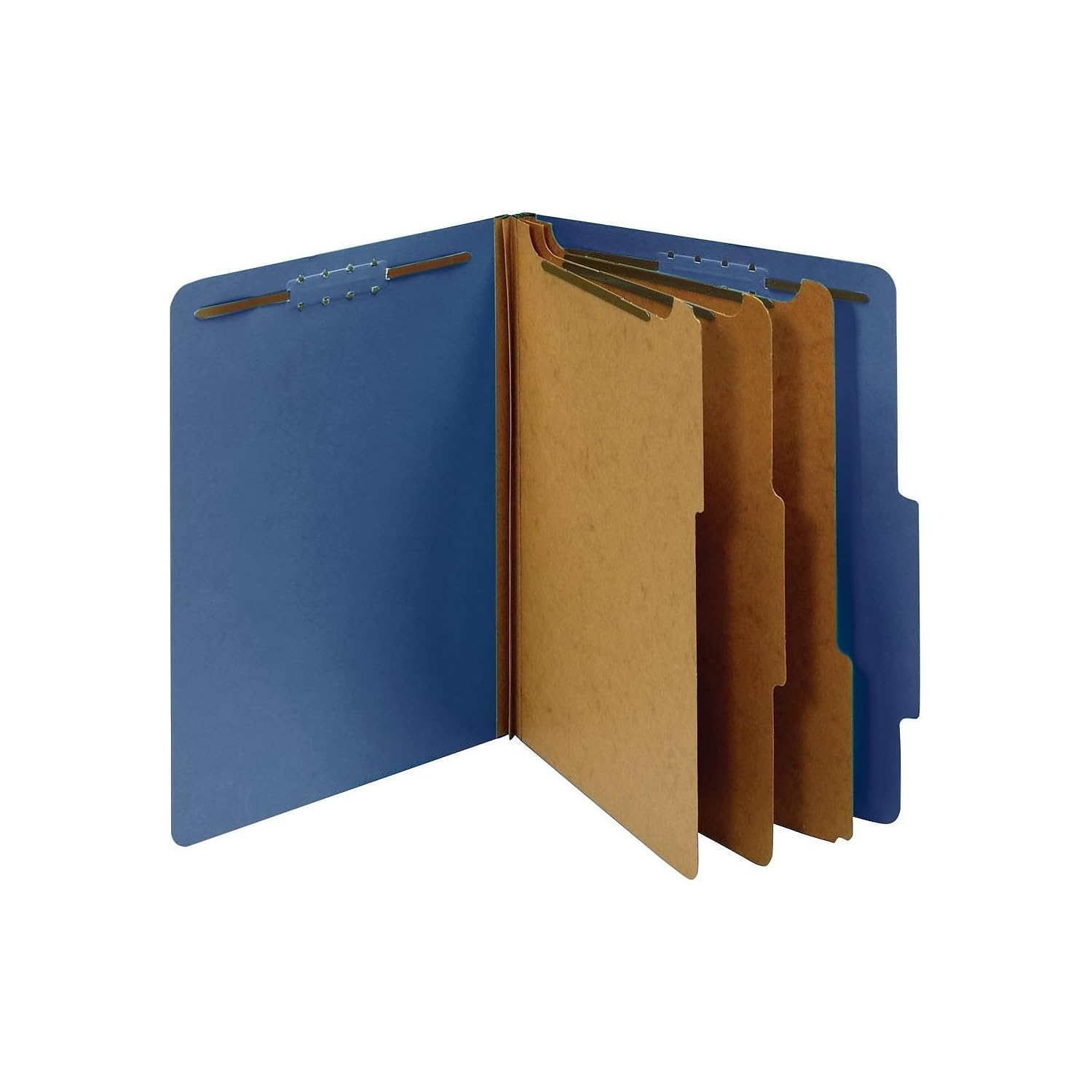Pendaflex Classification Folders, Standard, 3 Dividers, Embedded Fasteners, 2/5 Cut Tab, Dark Blue, Letter, 10/BX (24096)