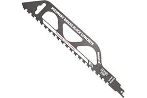 MRCGTCE 12-Inch Masonry Reciprocating Saw Blade, 2 TPI Tungsten Carbide Teeth Tipped Brick Cutting Recip Saw Blade, Demolition Saw Blade for Cutting Red Brick, Light Brick, Fiber Cement, Aerated Concrete, Porous Concrete, Cinder Block