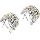 Myshiwu Designer Jewelry Antique Intertwined Crossover Earrings Inspired Fashion Twisted Cable Wire Statement Studs for Women Gift