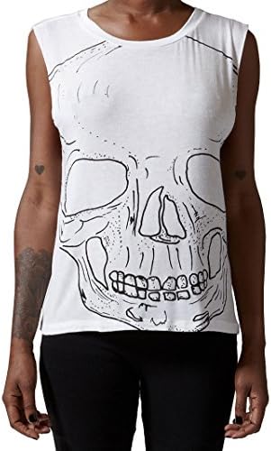 Morning Warrior White Big Skull Twist Top (Medium)