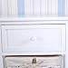 SUNCOO Retro White Shabby Chic Nightstand End Side Bedside Table w/Wicker Storage Wood