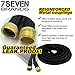 78Seven Expandable Garden Hose Never kink, tangle, twist. Heavy duty and light weight. Design 2017... 50 foot black.