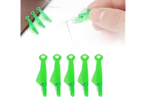 YAWOTA Fish Type Sewing Machine Needle Threader, 2024 Upgrade Automatic Sewing Needle Threading Machine, Simple Needle Threader, Fast Sewing Machine Ring Needle Threader Self Threading Tool (Green-5pc)