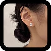 Erimberate Bohemian Crystal Cat Stud Earrings Silver Sapphire Kitty Earring Small Rhinestone Kitten Stud Earring Minimalist Cz Kitty Cat Earrings Jewelry for Women