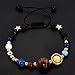 CH Women Handmade Galaxy Solar System Bracelet Universe Nine Planets Star Natural Stone Beads Bangle