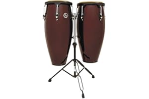 Latin Percussion LP646NY-DW 10-Inch and 11-Inch City Series Conga Set with Stand - Dark Wood