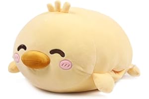 ARELUX Duck Plush Pillow Stuffed Animal Snuggly Pillow Cute Plush Toy Snuggle Buddy Duck Plushie Kawaii Soft Hugging Pillow for Kids Boys Girls 17.7in