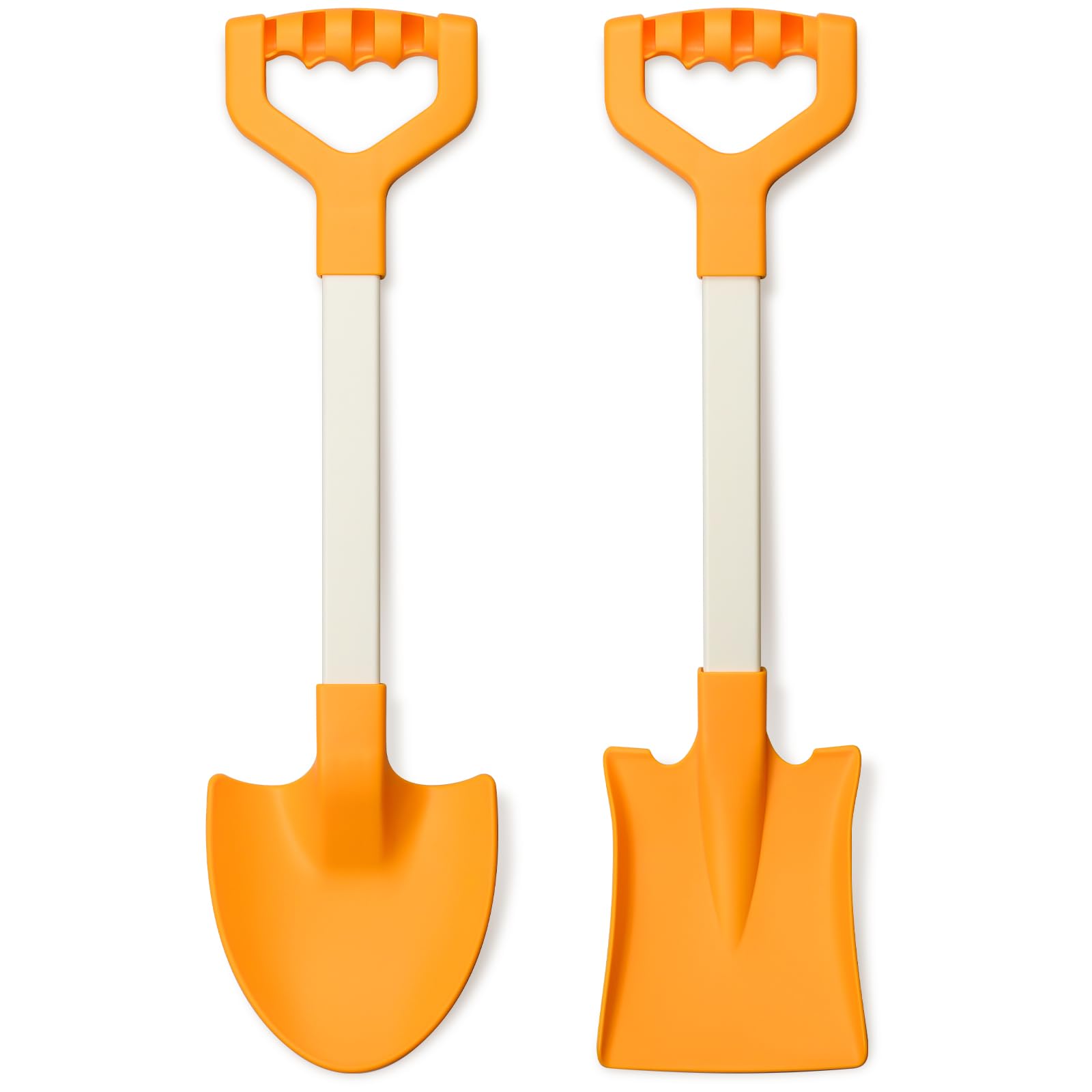 Photo 1 of QINGLER 20” Long Sand Beach Shovels for Kids Heavy Duty Plastic Summer Sand Scoops Spades Toy Sandbox Garden Snow Digging Play Gift Set Party Bundle 2 Pack Orange
