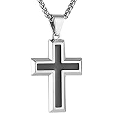 AsAlways Cross Necklace for Men Women High Polished Stainless Steel Small Cross Pendant Christian Faith Jewelry Gift