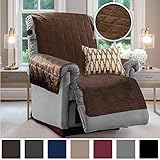 Gorilla Grip Original Velvet Slip Resistant Luxury Recliner Slipcover Protector, Seat Width Up to 26 Inch Patent Pending, 2 Inch Straps, Hook, Furniture Cover for Pets, Dog, Kids, Recliner, Chocolate
