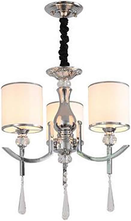 Moderno Tambor Cristal Lámparas Sombra De Tela Blanca 3-luces Elegante