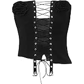 FlyCC Women Sexy Cut Out Crop Hollow Out Cropped Tank Top Racerback Workout Tops Going Out Summer Outfit Clothes