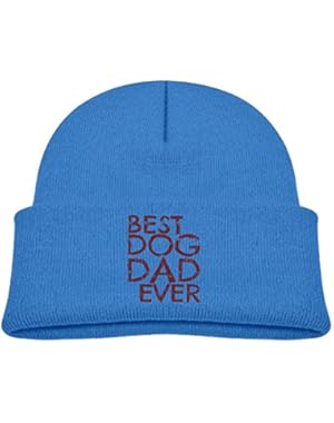 Kid Best Dog Dad Ever Toddler Infant Baby Cotton Soft Cute Knit Kids Hat Beanies Cap Black