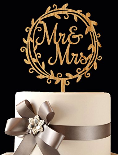 BABEYOND Mr &amp; Mrs Cake Topper Pick Wooden Cake Topper Wedding Cake Toppers Mr and Mrs for Wedding Anniversary Engagement Bridal Shower Party Supplies (Style-1)