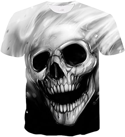 GARQEN New Fashion T-Shirt Men/Women Skull Lion Wolf Cool Animal Print Summer 3D Print T Shirt Tops Tees Beige M