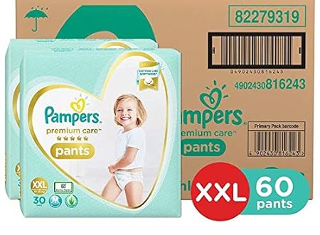 Pampers Premium Care Pants Diapers, XXL, 60 Count
