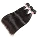 Pizazz Brazilian Straight Hair 3 Bundles With Closure 9A Unprocessed Virgin Human Hair Bundles with Closure (22 24 26+20)