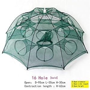 Ju Fu 4-20 Trous De Pêche Pliant Automatique Cage En Filet En Nylon Crevettes Pliable Crabe Nasse Cast épervier Pliant…